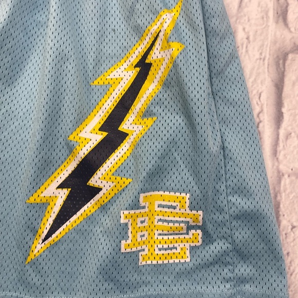 Eric Emanuel Carolina Lightning Bolt ⚡️ Baby Blue Mesh Shorts Men’s Sz L - Picture 4 of 7